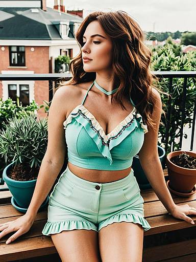 Petite Woman in Summer Fashion Setting