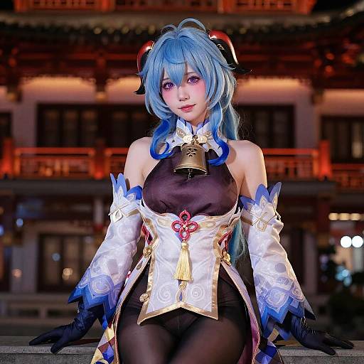 Moonlit Ganyu in East Asian Architecture