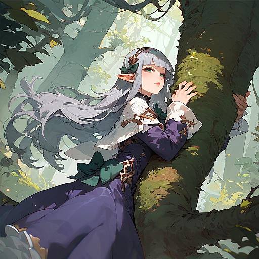 Mystical Girl in Enchanted Forest