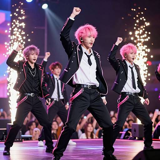 Vibrant Pink Anime Boys Concert