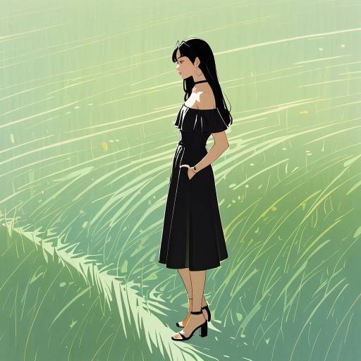 Stylish Anime Girl in Serene Meadow