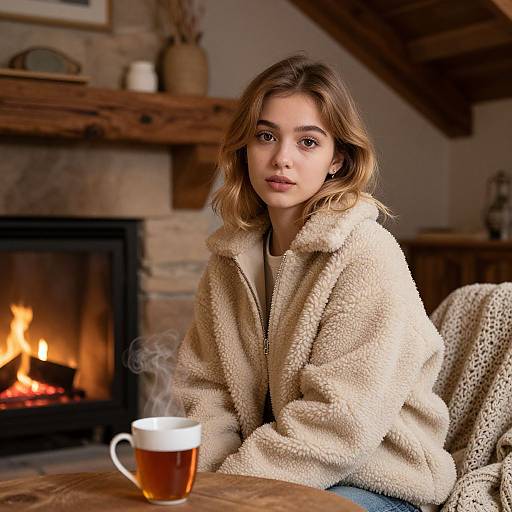 Cozy Rustic Fireplace Moment