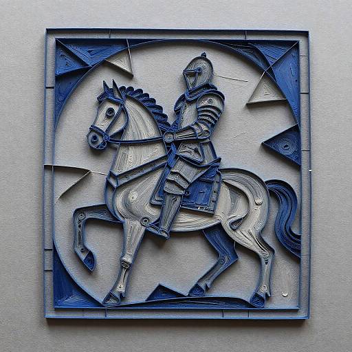 Medieval Knight Baroque Quilling Art