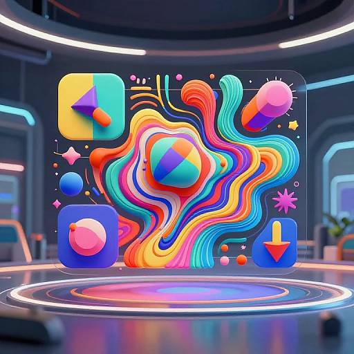 Imaginative AI Interface with Geometric Art