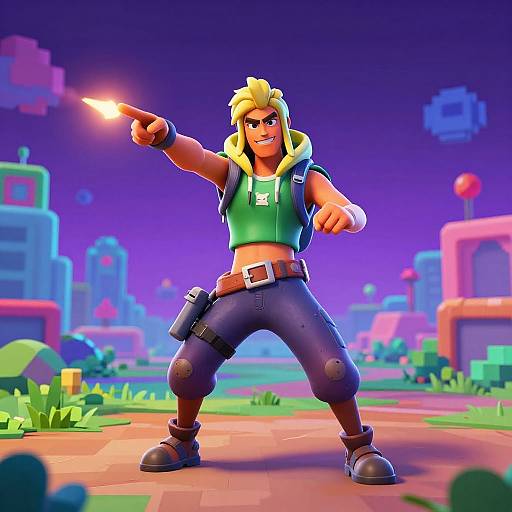 Fortnite Dabbing Figure in Pixel Storm