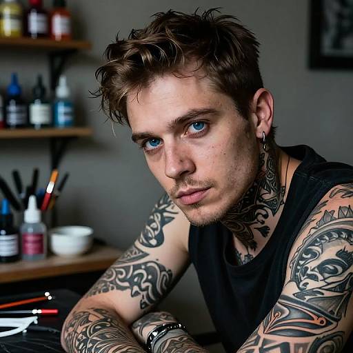 Photorealistic Portrait of Tattoo Artist