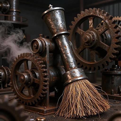 Steampunk Broomb in Industrial Setting