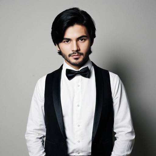Elegant Man in Black Bowtie and Vest