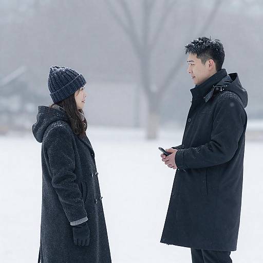 Romantic Snowy Outdoor Portrait