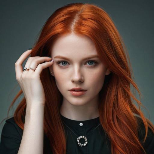 Portrait of Redhead Woman with Jewelry