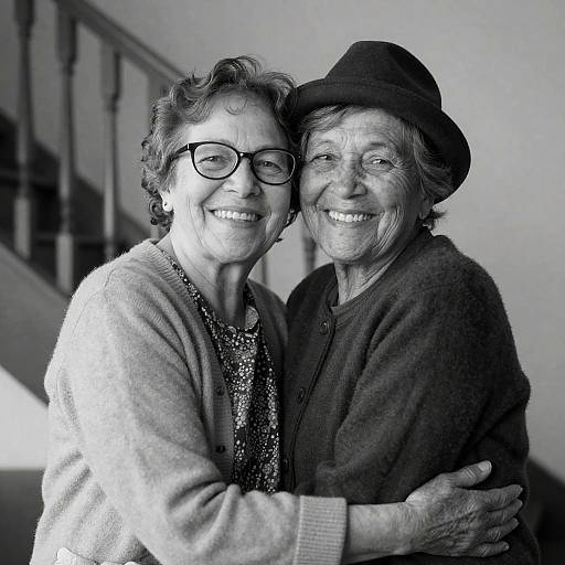 Heartwarming Embrace of Elderly Women