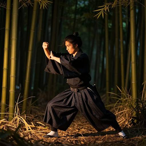 Hokuro Ryuuseigun Warrior in Bamboo Forest