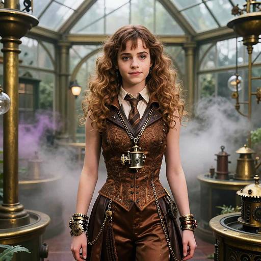 Steampunk Hermione in Brass Greenhouse