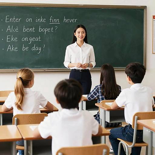 Realistic Classroom Scene with Students