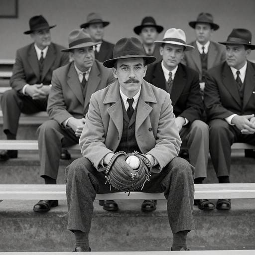 Classic Black and White Bleacher Scene