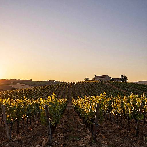 Sunset Cava Vineyard Landscape