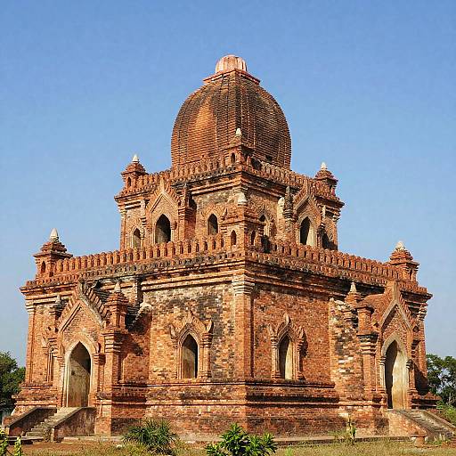 Ancient Reddish-Brown Brick Temple