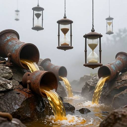 Surreal Molten Clocks and Hourglasses