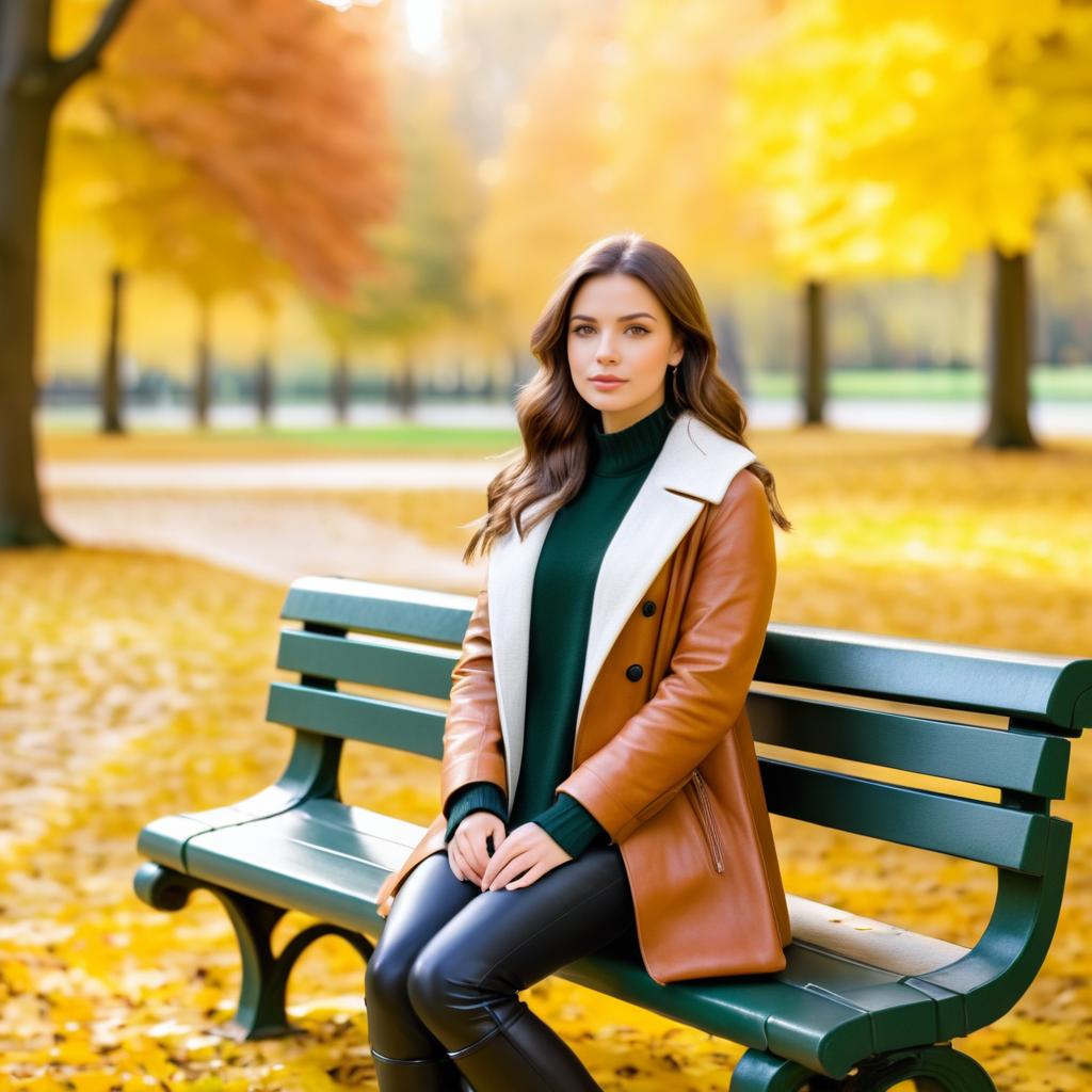 Autumn Park Portrait of a Young Woman