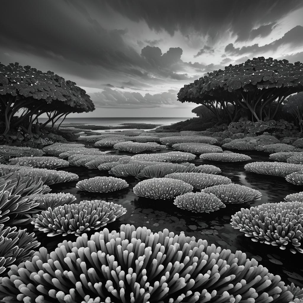 Moody Coral Reef Under Overcast Skies