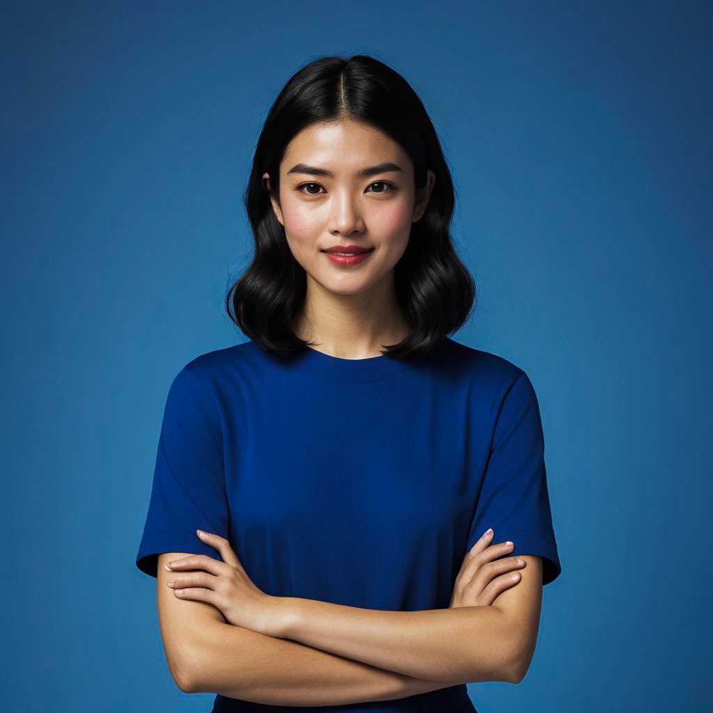 Teenage Girl Photoshoot in Blue Outfit