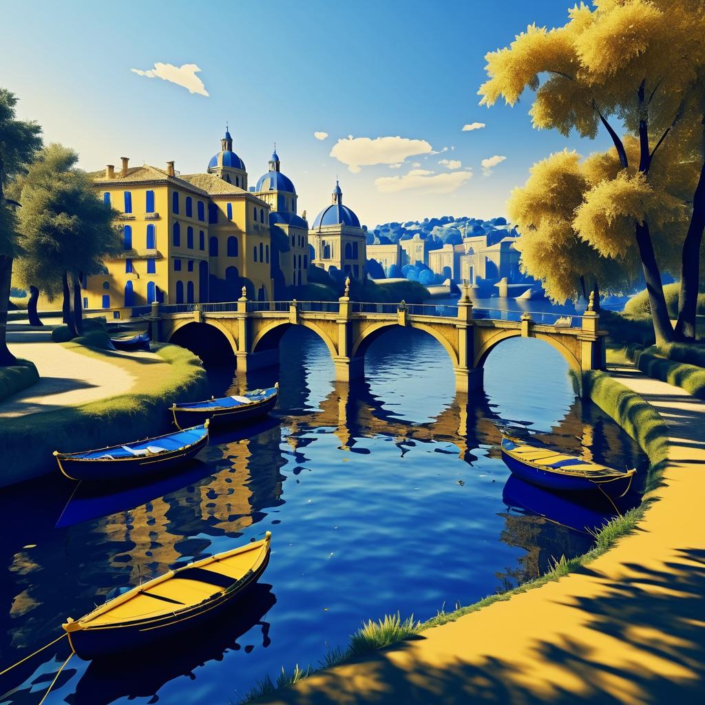 Baroque River Landscape with Bridges and Boats