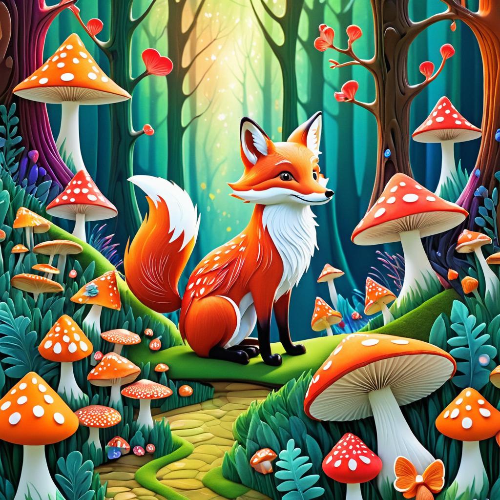 Whimsical Fox in Enchanted Forest Art