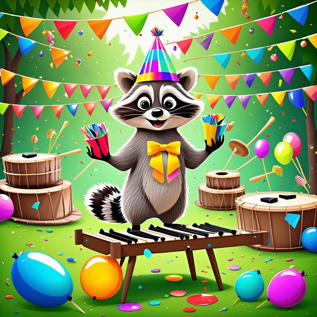 Raccoon Party Vibes: Marimba Fun