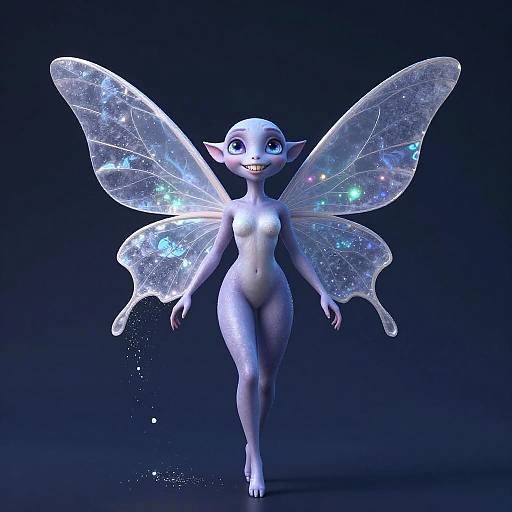 Moonlit Lavender Fairy with Wings