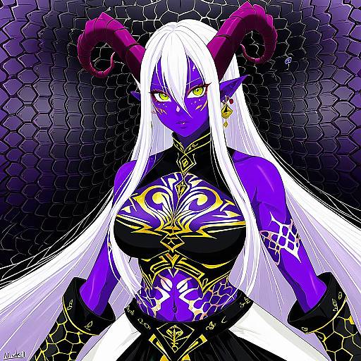 Illustration of Alipheese fateburn xvi, mon-musu quest! in the style of Nicky w