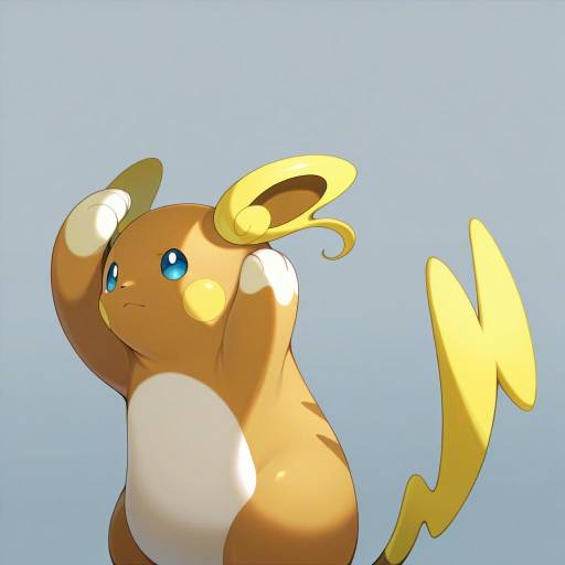 Illustration of Alolan raichu, pokemon in the style of Harano