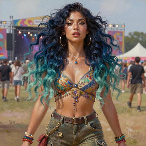 Stunning Woman at a Music Festival