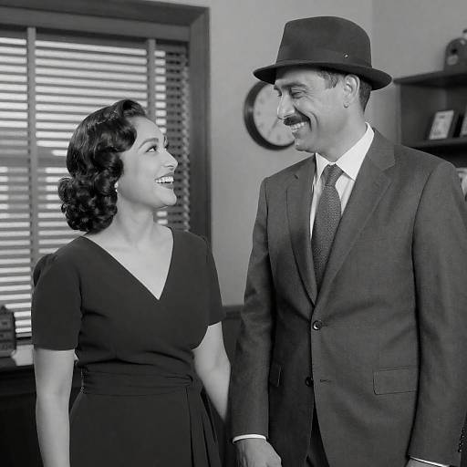 Vintage Black-and-White Couple Portrait