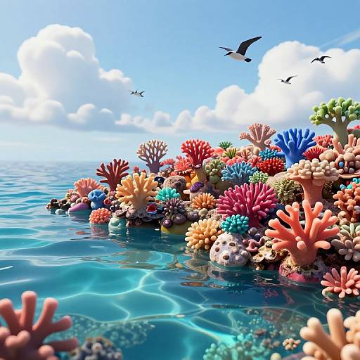 Vibrant 3D Coral Reef Scene