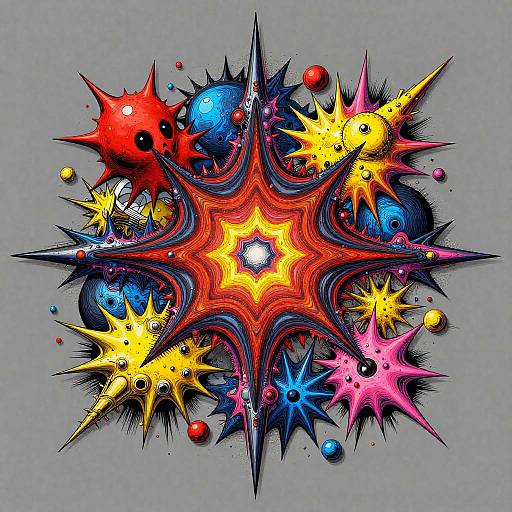 Metallic Pop Surrealism Comic Art