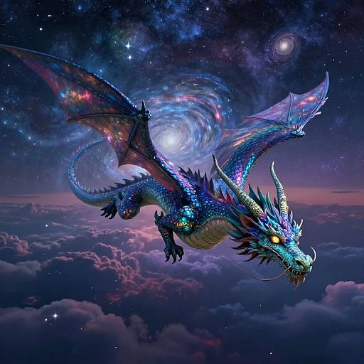 Ethereal Dragon in Cosmic Twilight