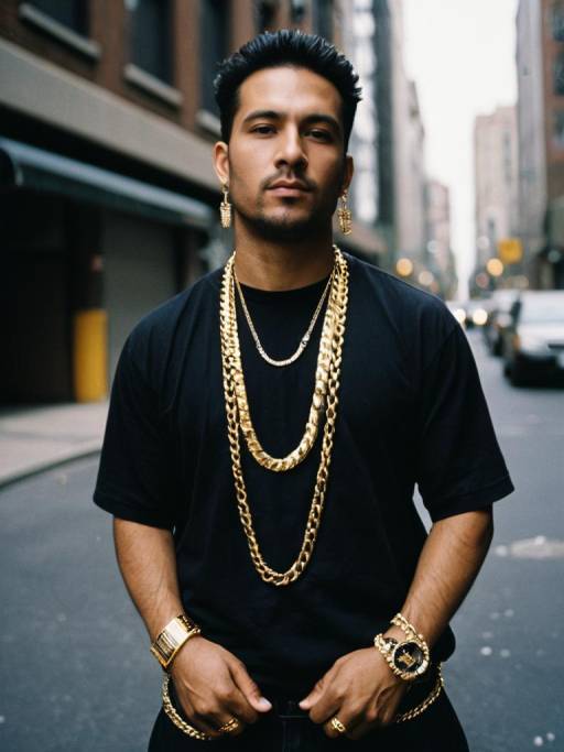 Urban Style: Man in Gold Jewelry