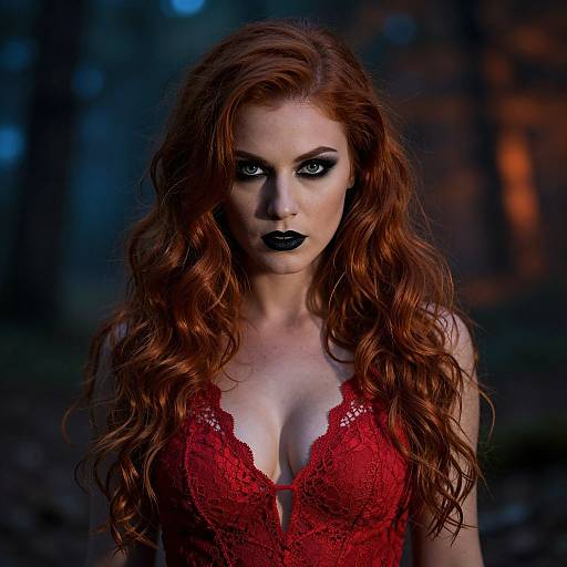 Mysterious Woman with Red Hair