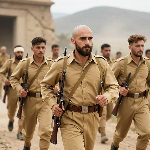 Dynamic Soldiers in Action Portrait