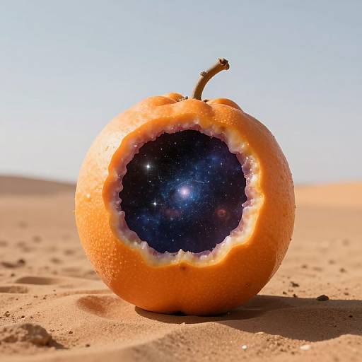 Surreal Cosmic Orange in Desert