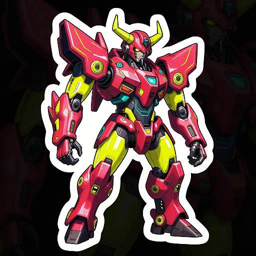 Futuristic Neon Mech-Demon Design