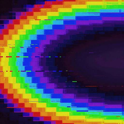 Abstract Rainbow Glitch Screen Art