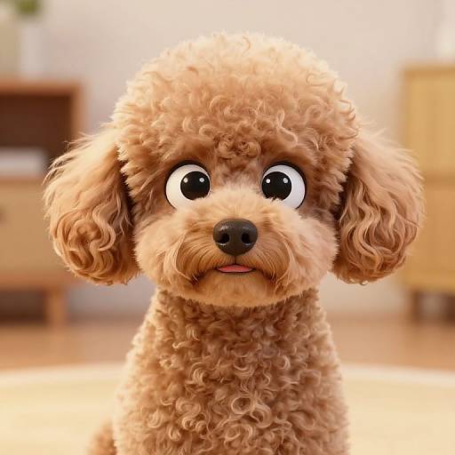 Adorable Poodle with Messy Haircut