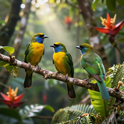 Vibrant Loro in Tropical Rainforest