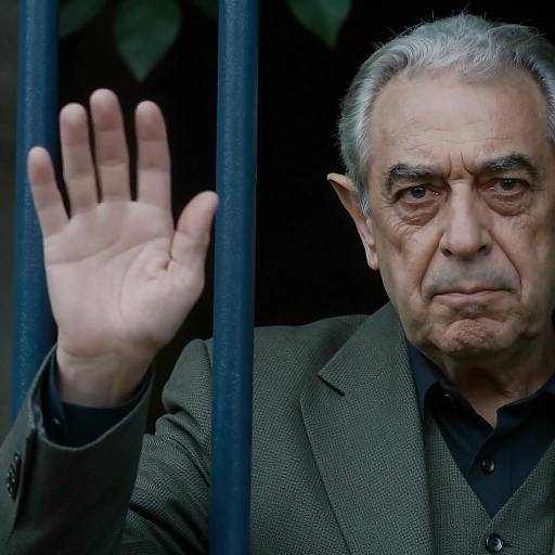 Gray-Haired Pointed-Ear Man Behind Blue Bars