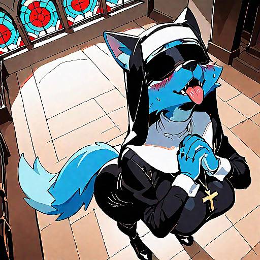 Anthro Abyssal Wolf Nun Sketch