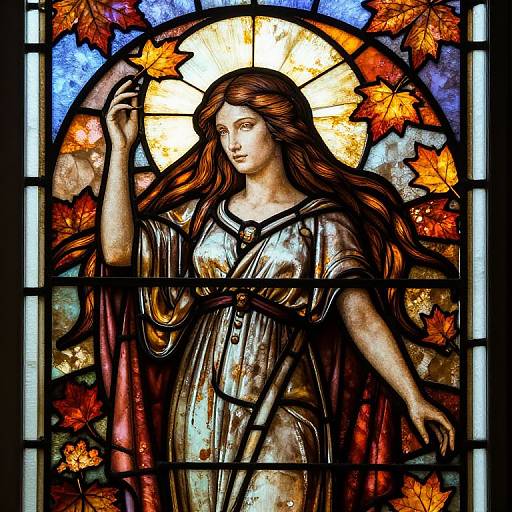 Autumn Goddess Stained Glass Portrait