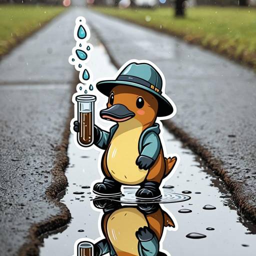 Kawaii Baby Platypus Sticker in Rain Boots