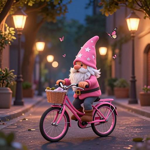 Whimsical Gnome Night Bicycle Ride