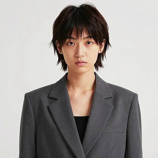 Young Woman with Short Shag Hairstyle